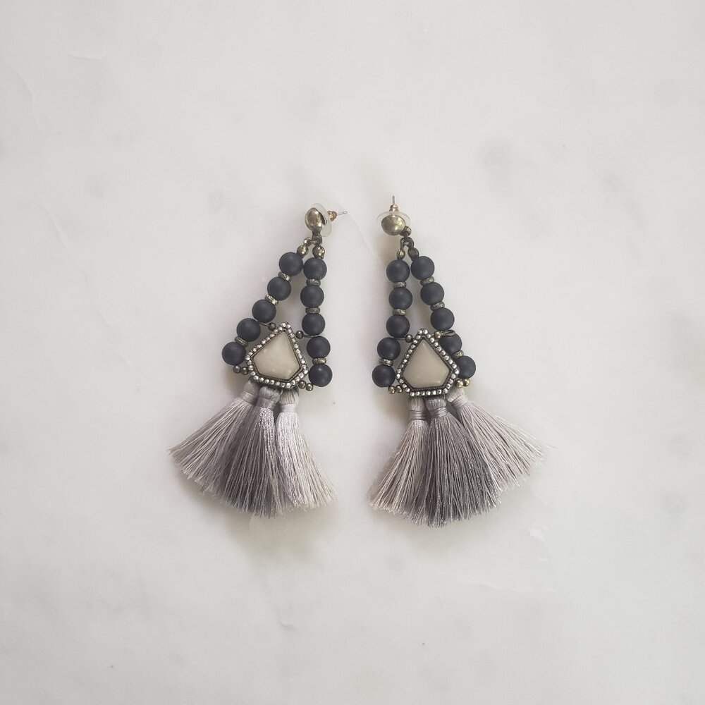 Bead and Tassel Earrings